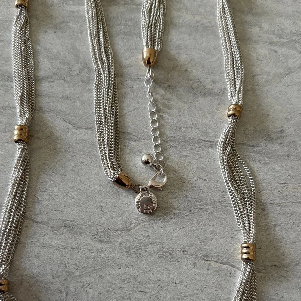 Liz Claiborne Silver and Gold Twisted Necklace